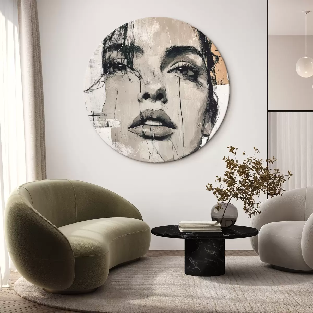 Tableaux rondes Portrait d'une femme r45778