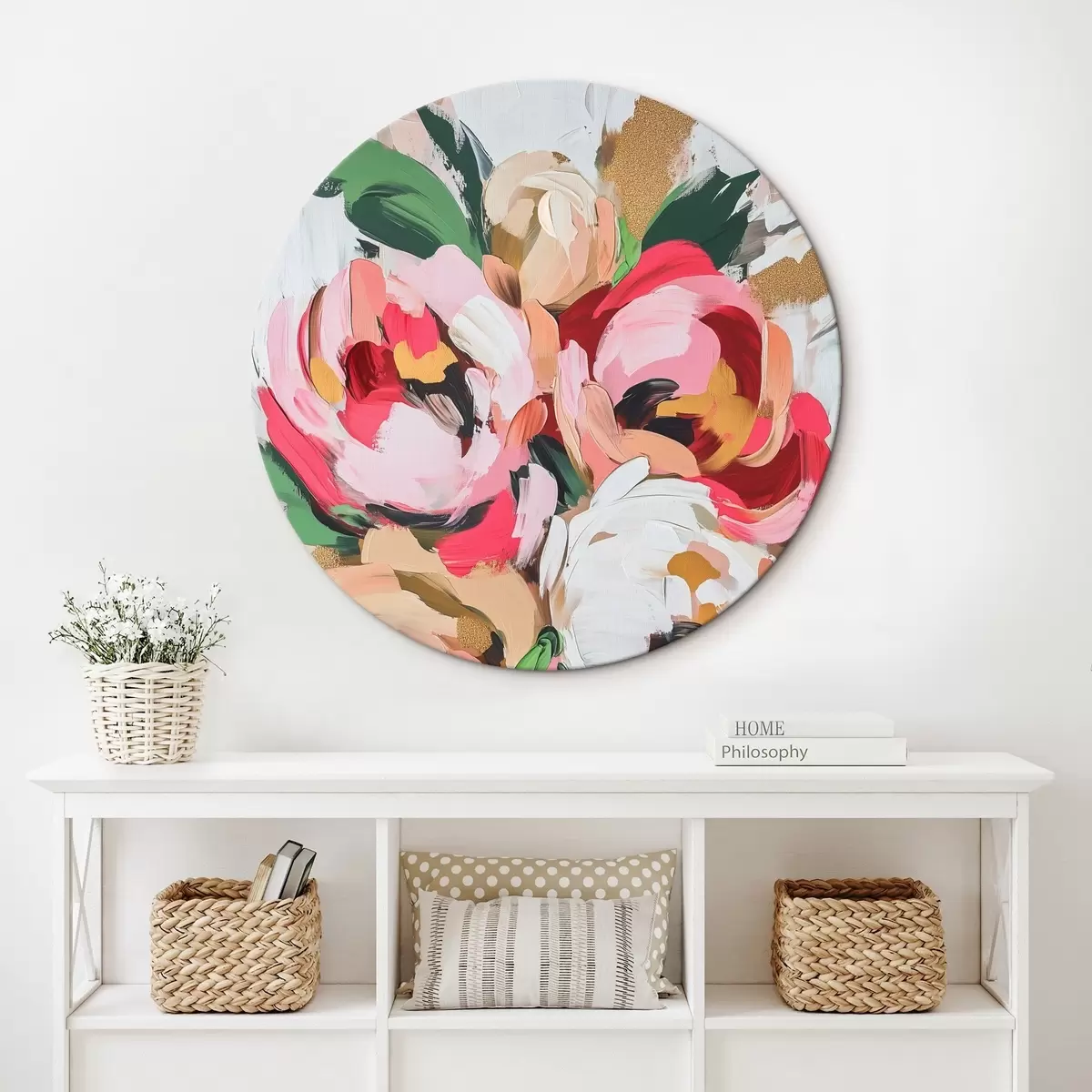 Tableaux rondes Bouquet de fleurs abstrait r45982