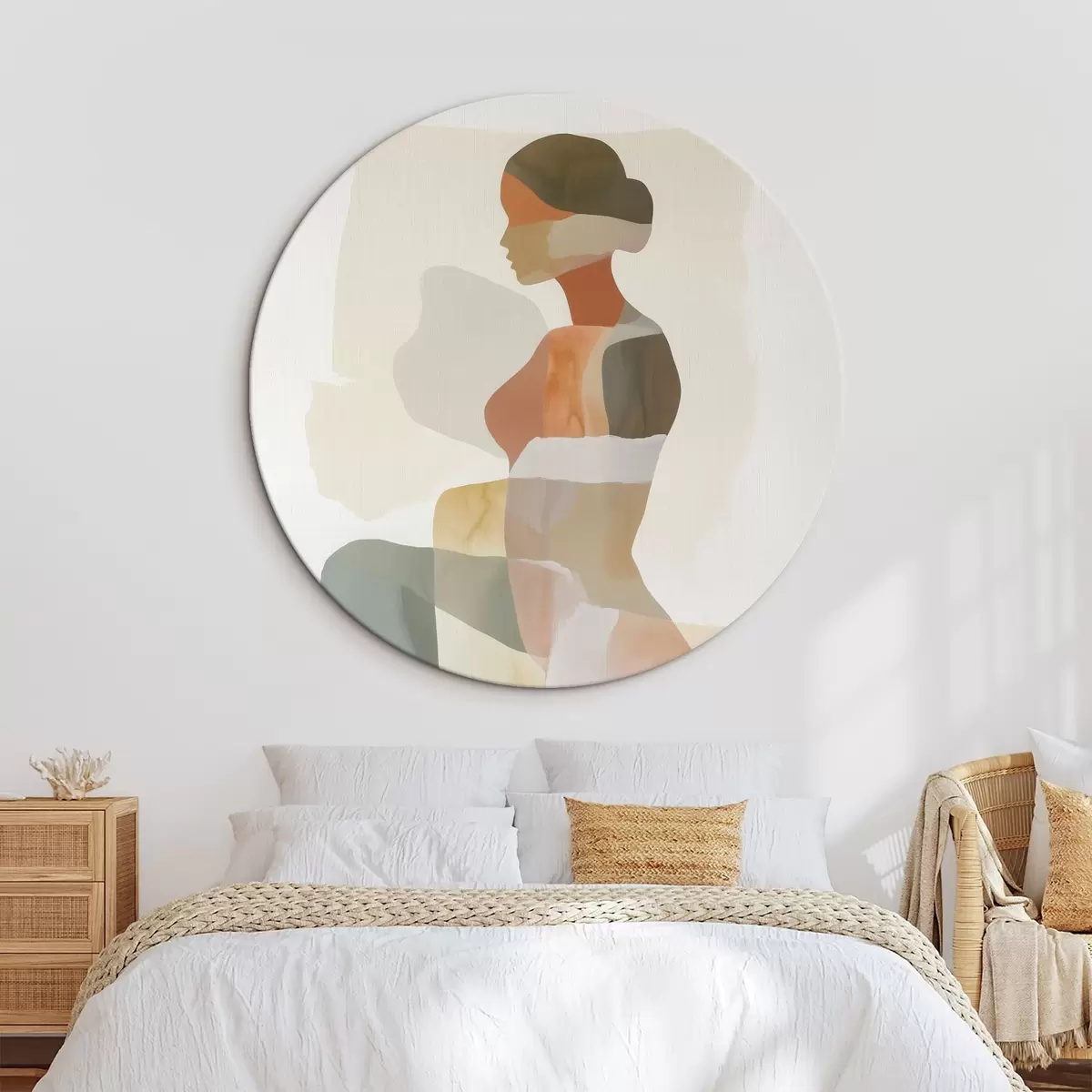 Tableaux rondes Silhouette féminine abstraite r45992