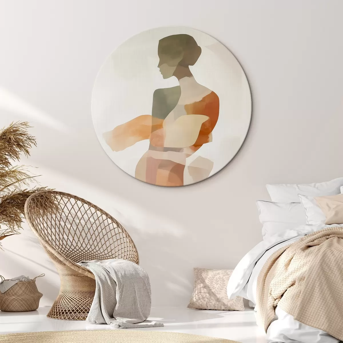 Tableaux rondes Silhouette féminine abstraite r45993