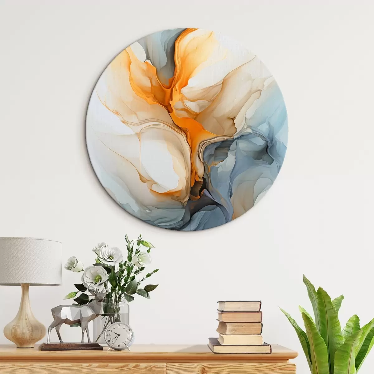 Tableaux rondes Abstraction liquide r46001