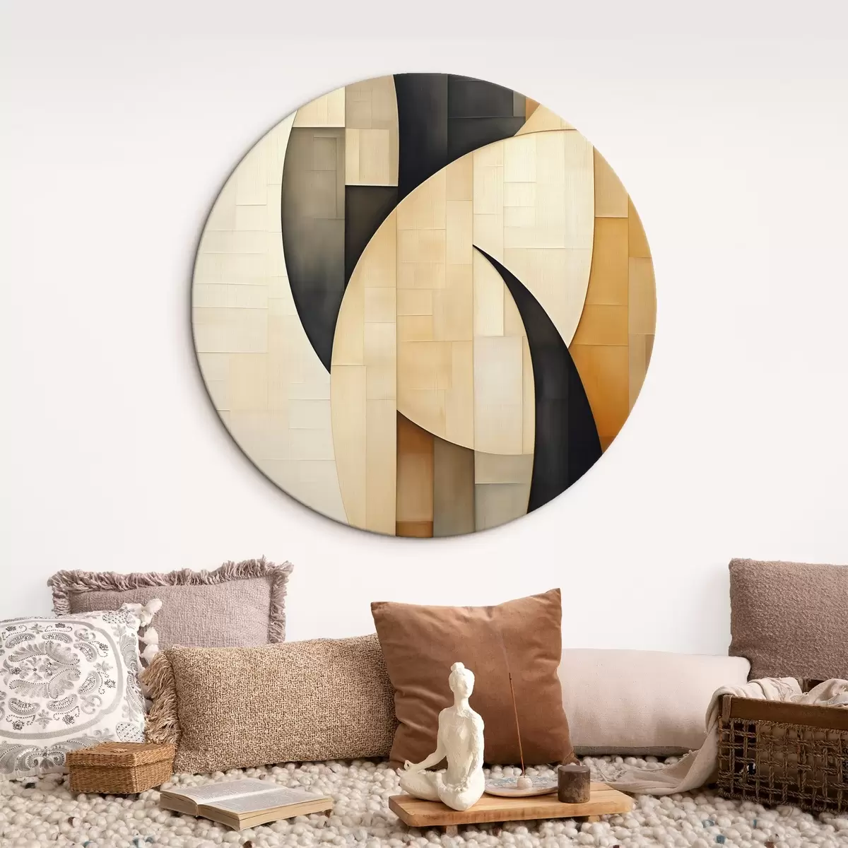 Tableaux rondes Abstraction géométrique r46006