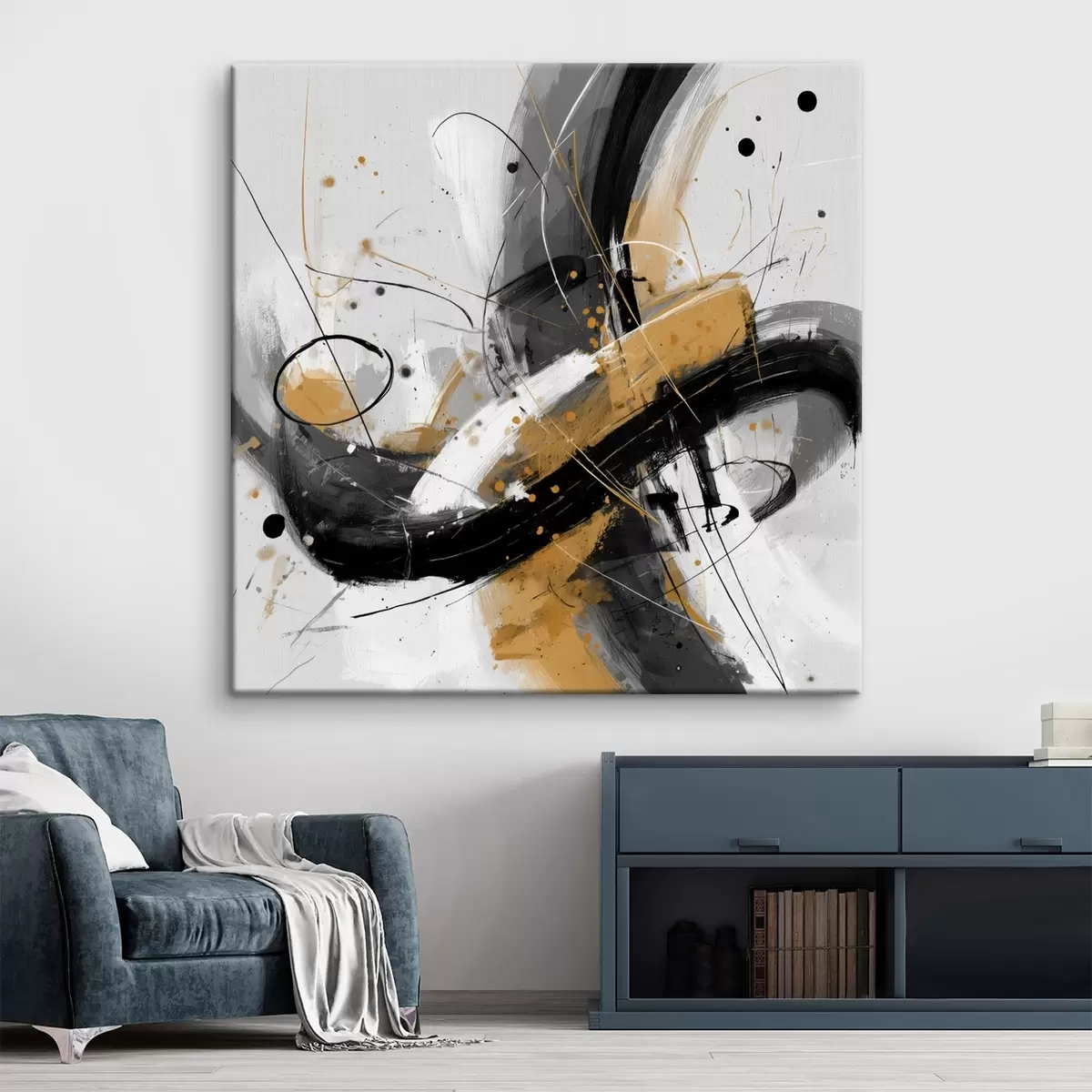Tableau Écho graphique dans le style abstrait moderne s45848