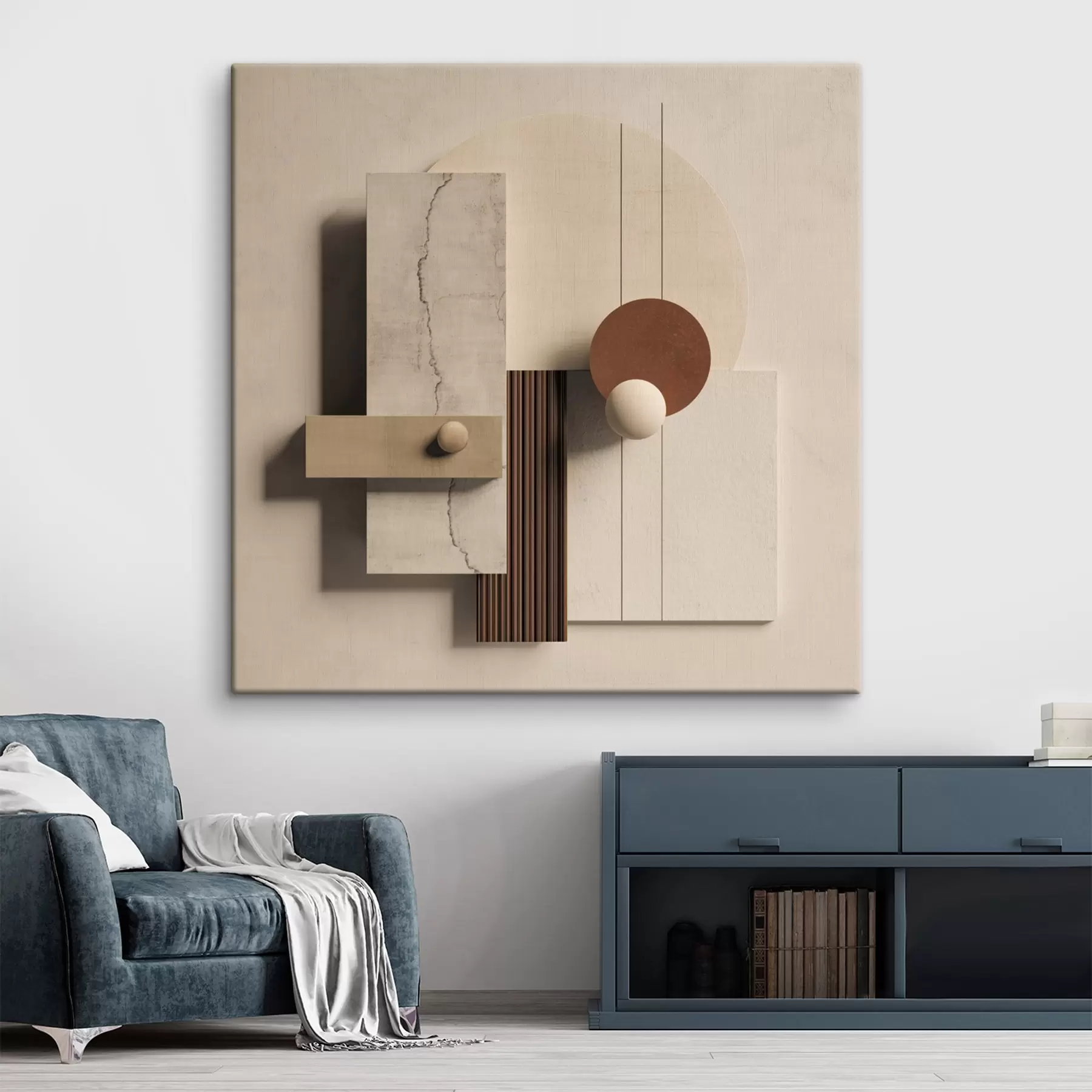 Tableau Équilibre géométrique dans un style minimaliste s45855