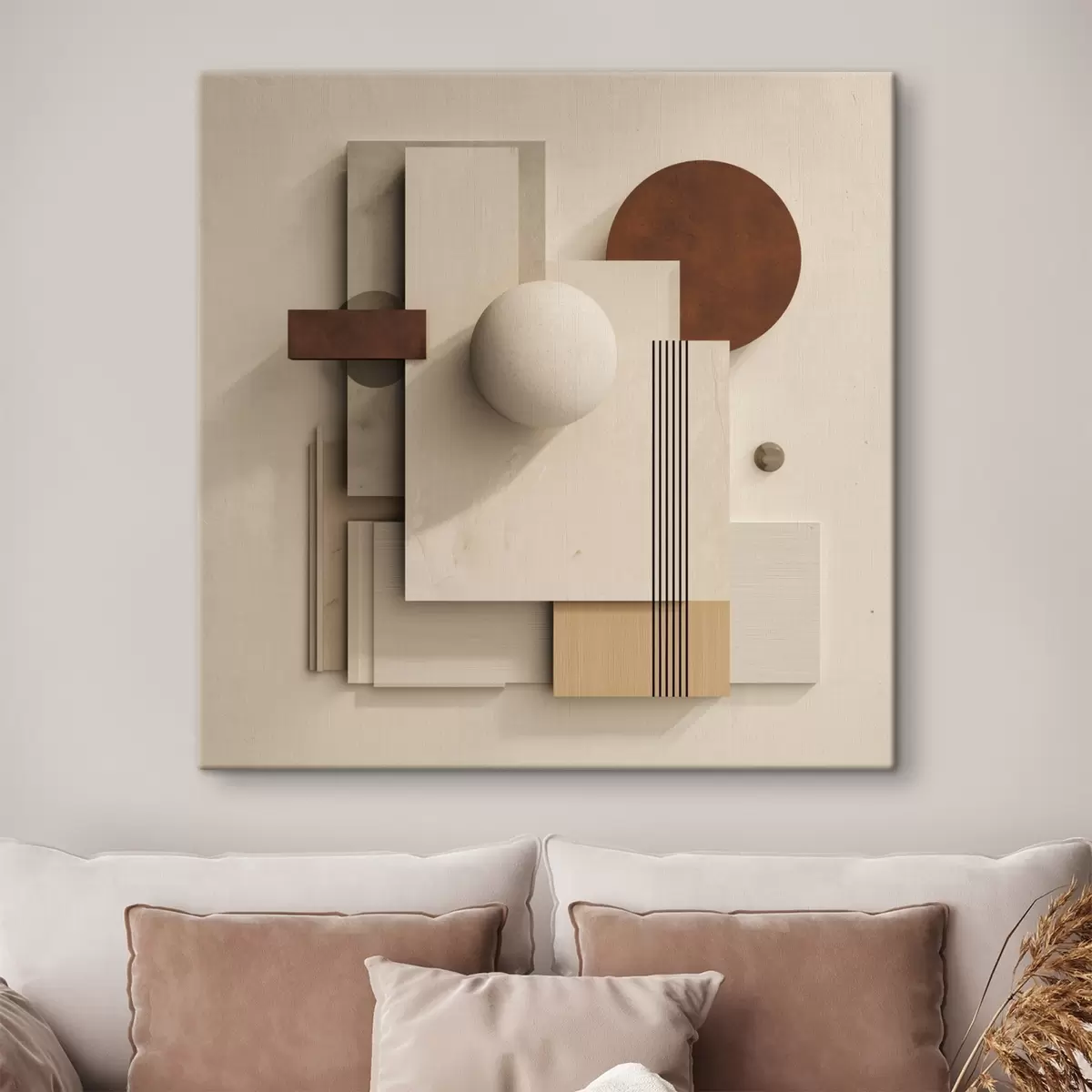 Tableau Géométrie du calme dans un style minimaliste moderne s45856