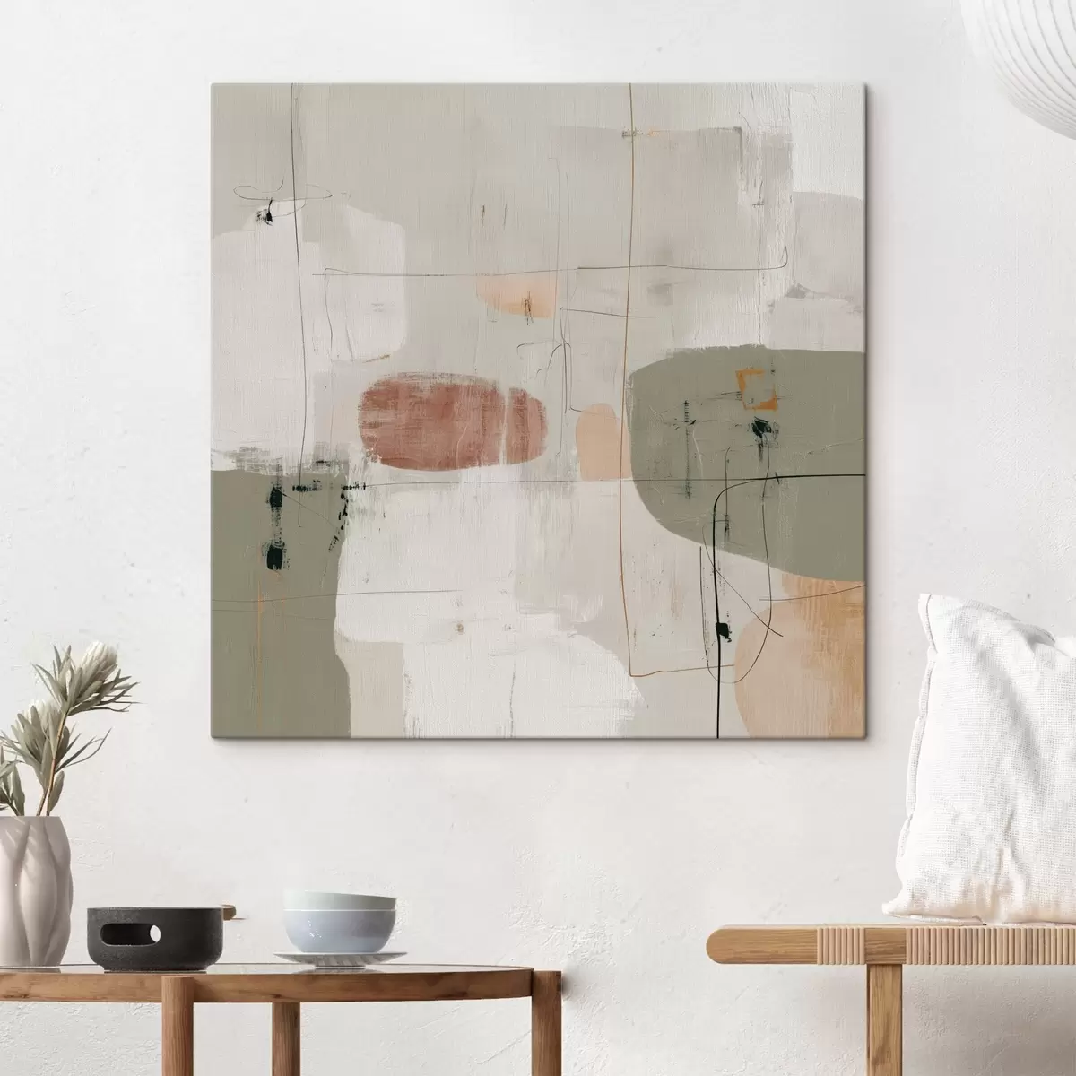 Tableau Composition abstraite dans des tons pastel s45859