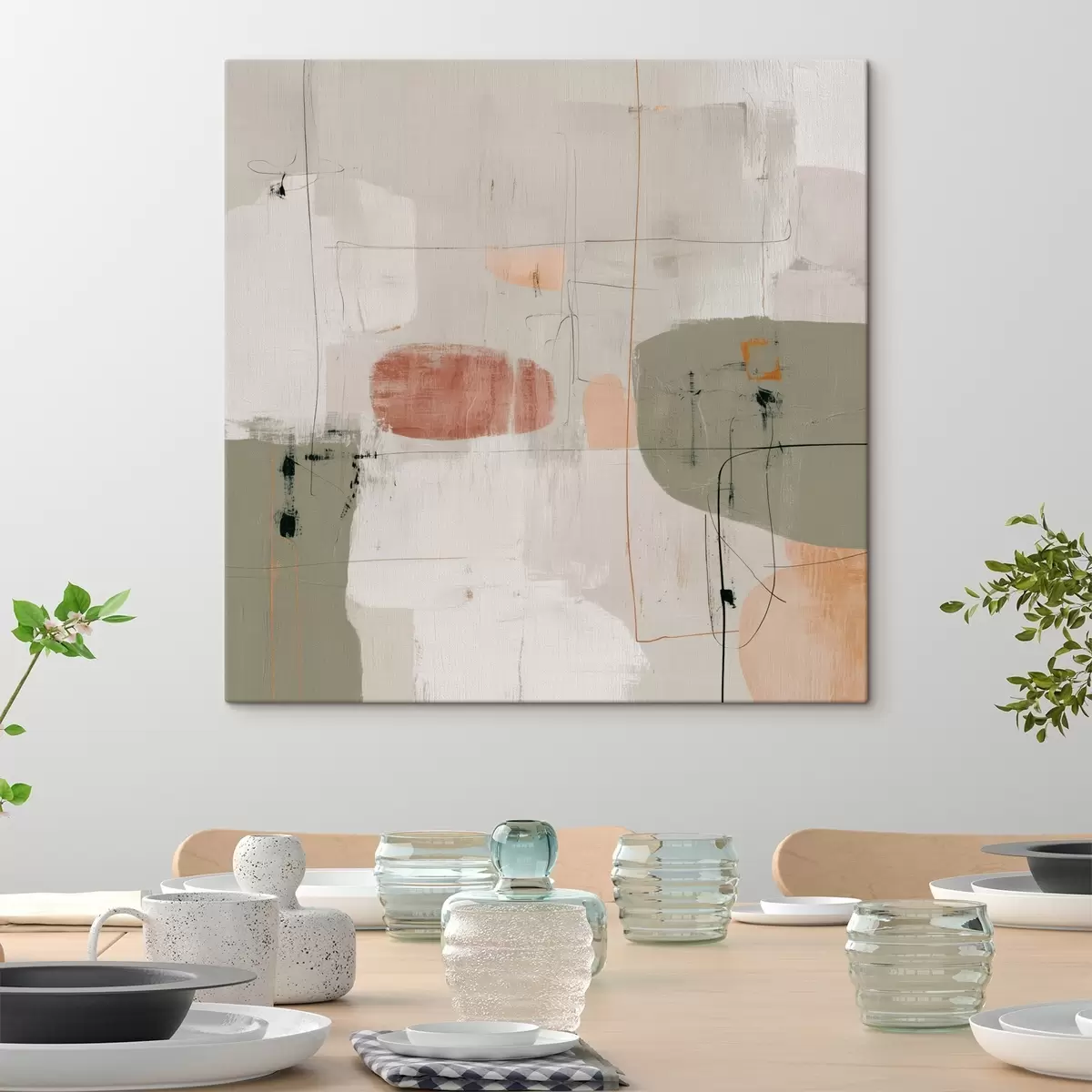 Tableau Composition abstraite dans des tons pastel s45859