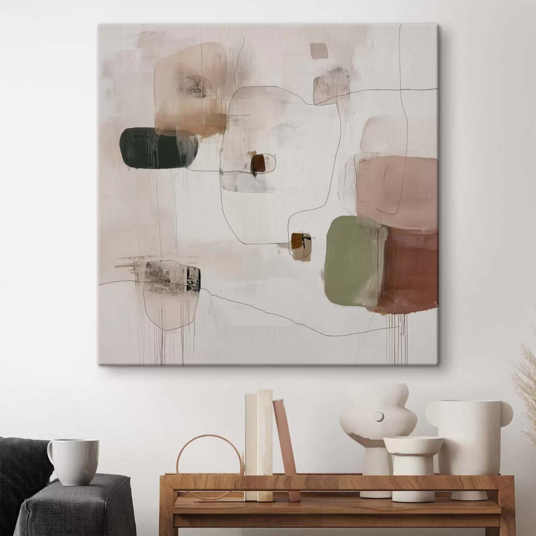 Tableau Minimalisme abstrait dans des tons chauds s45860