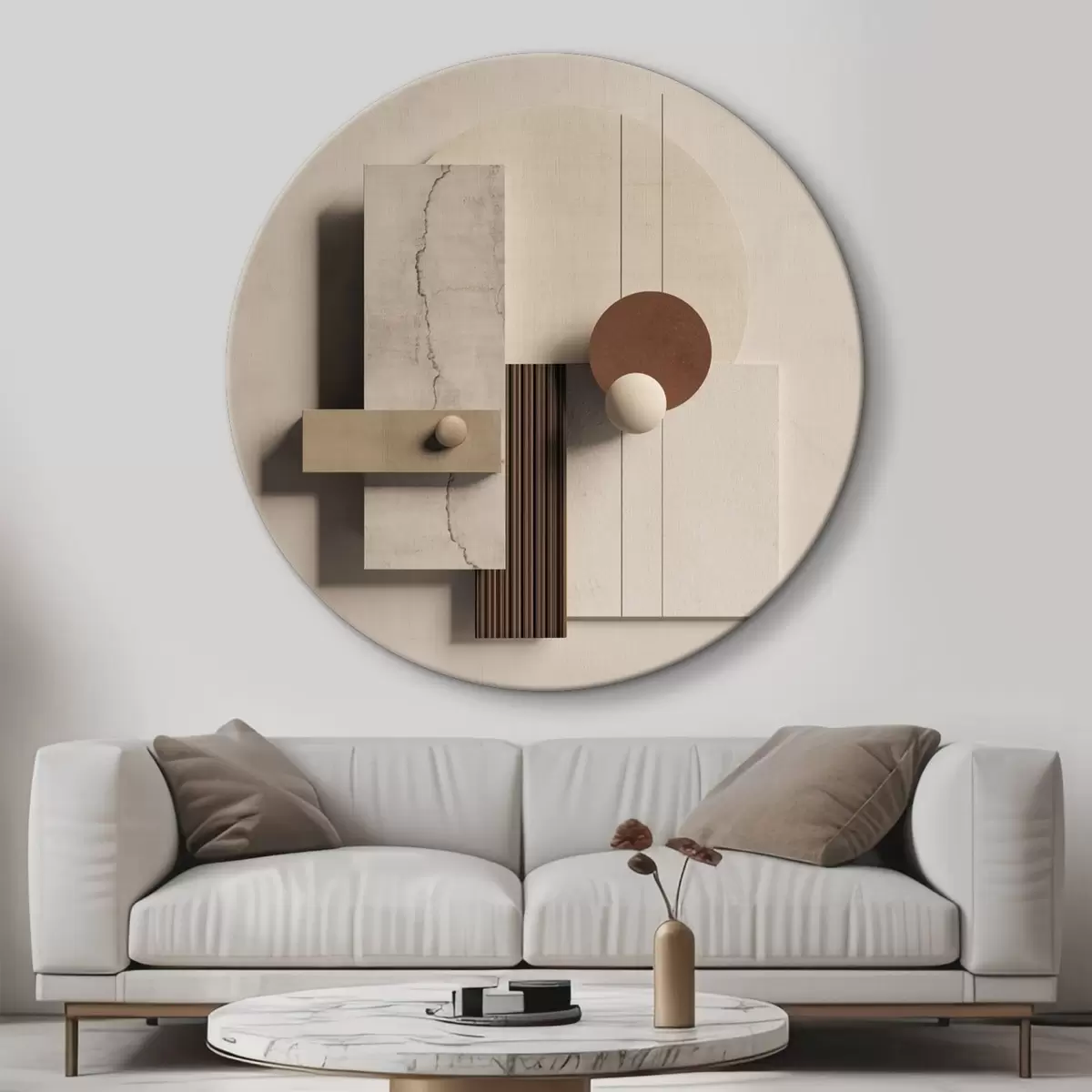 Tableaux rondes Équilibre géométrique dans un style minimaliste r45855