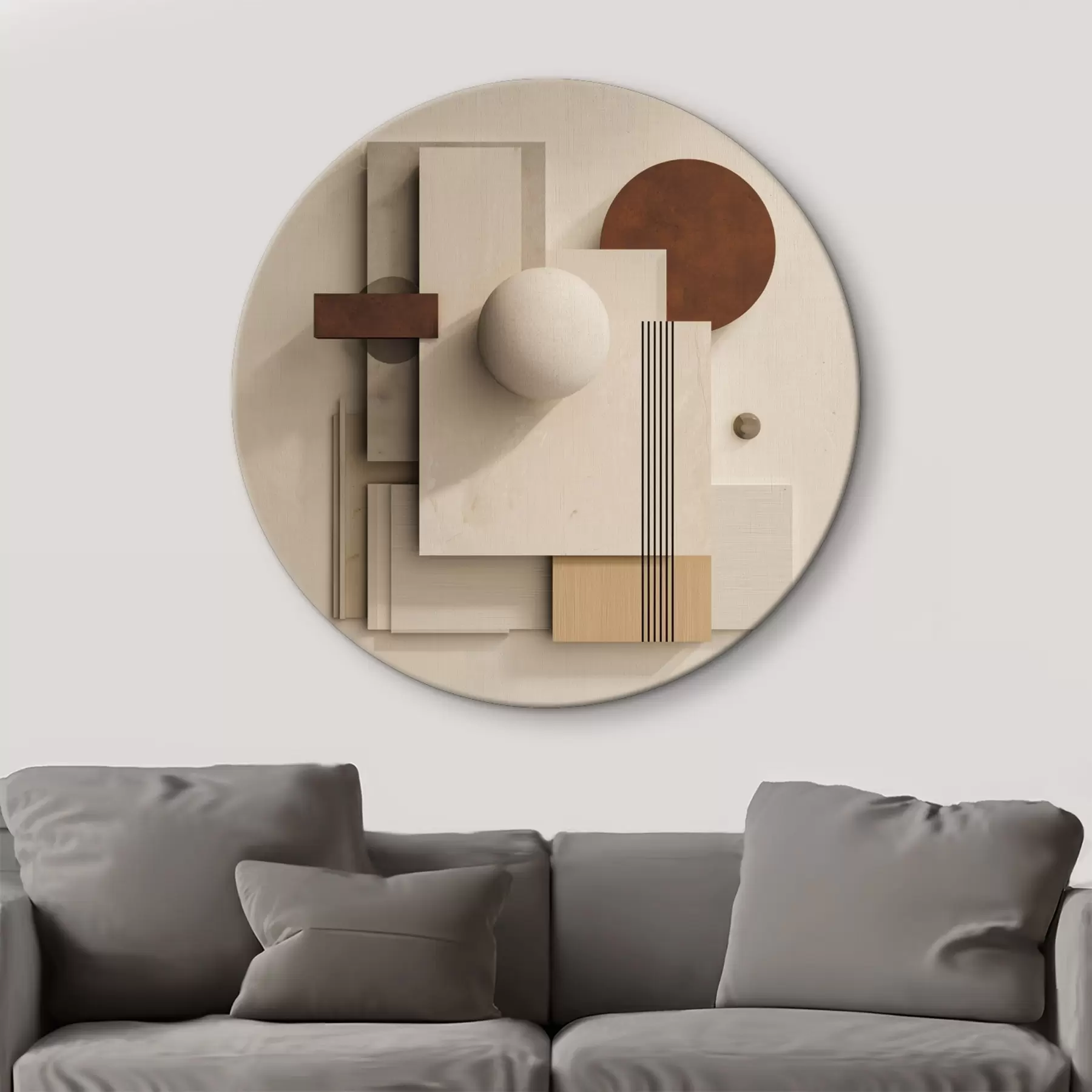 Tableau Géométrie du calme dans un style minimaliste moderne r45856