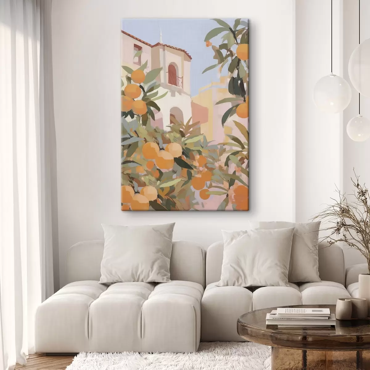 Tableau Des oranges sur une branche devant la maison s46060
