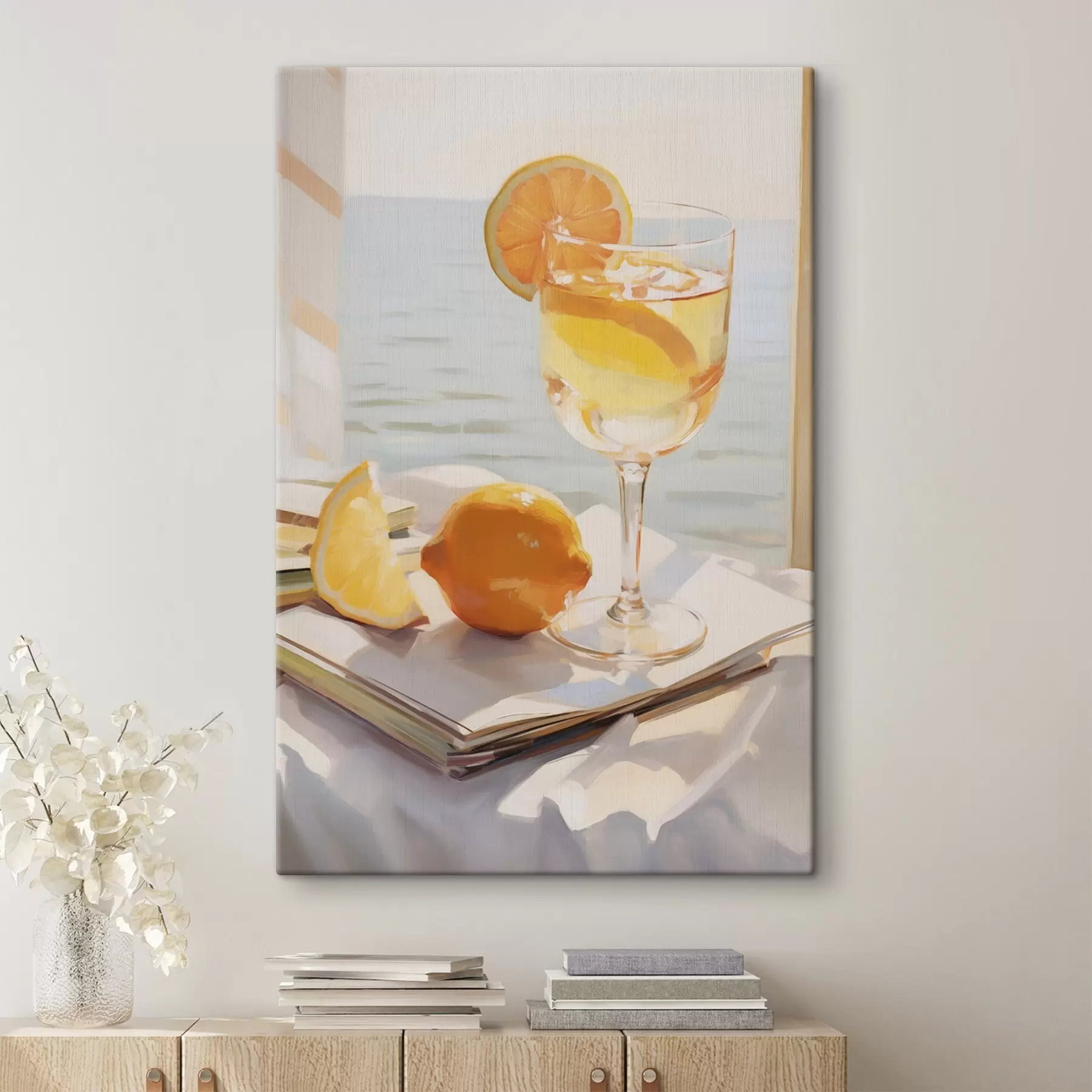 Tableau Un cocktail dans un verre près de la fenêtre s46064