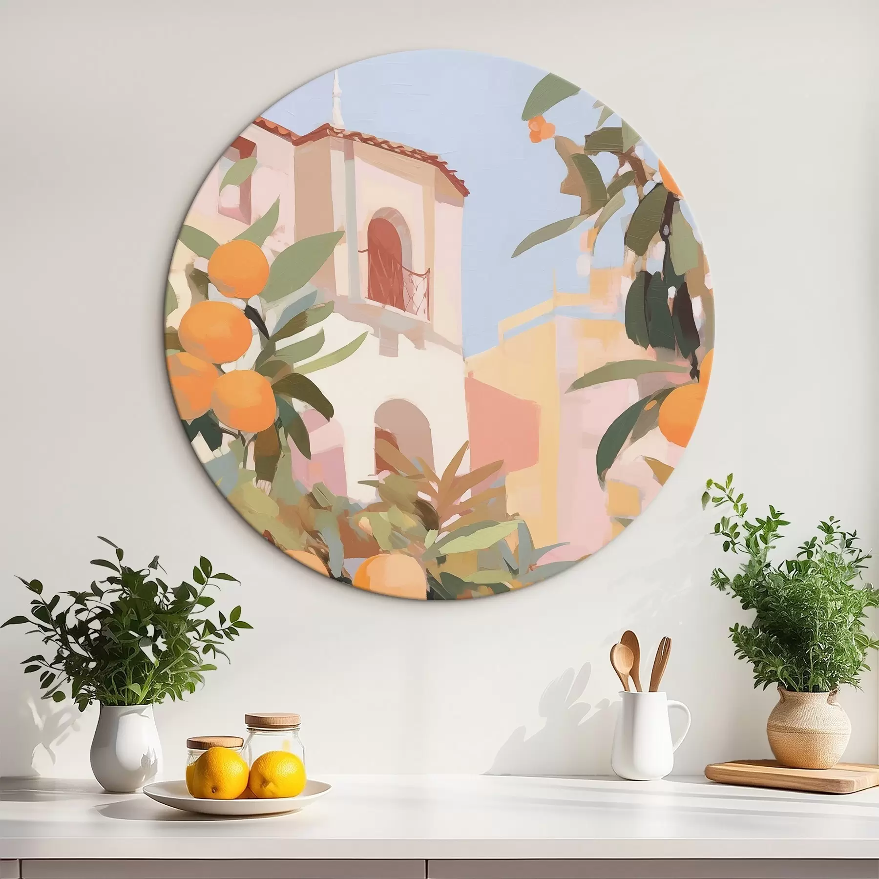 Tableau Des oranges sur une branche devant la maison r46060