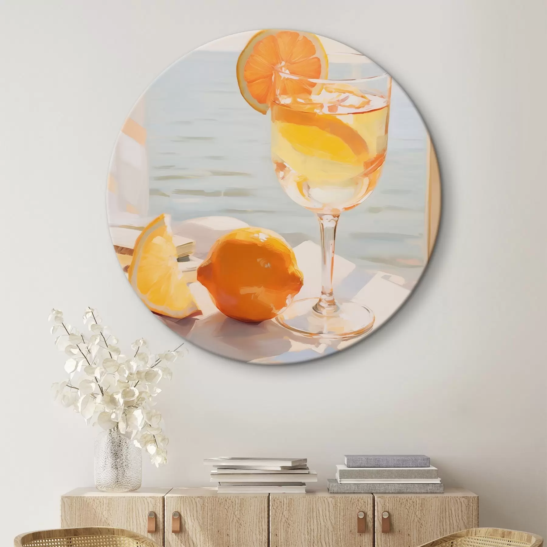 Tableau Un cocktail dans un verre près de la fenêtre r46064