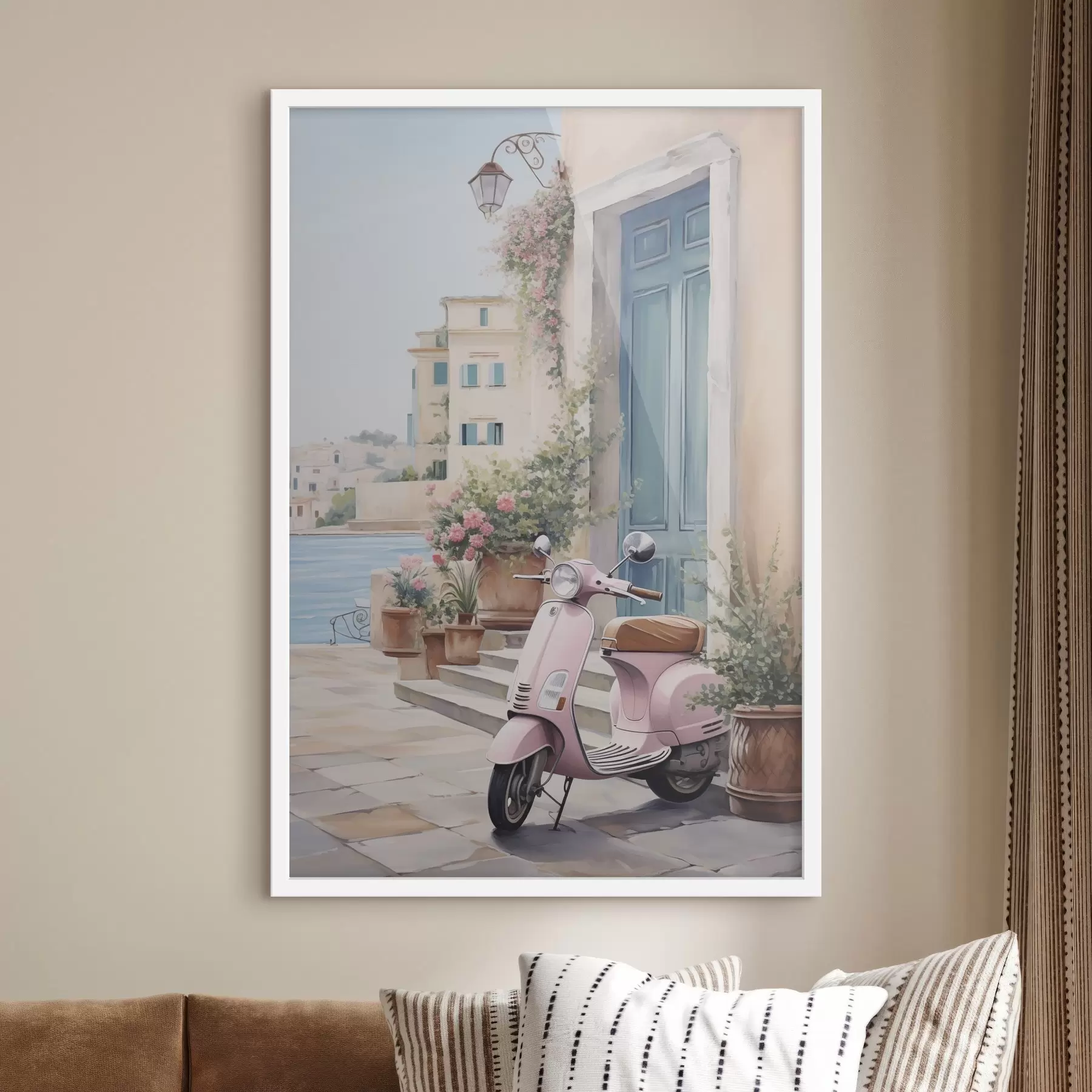 Papier peint Un scooter devant une maison f46065