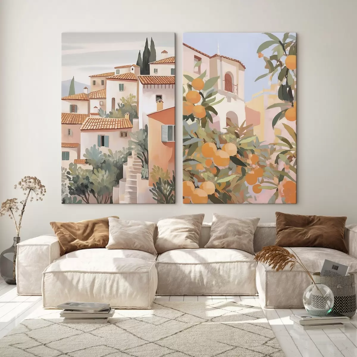 Tableau Maisons au milieu du jardin m00791
