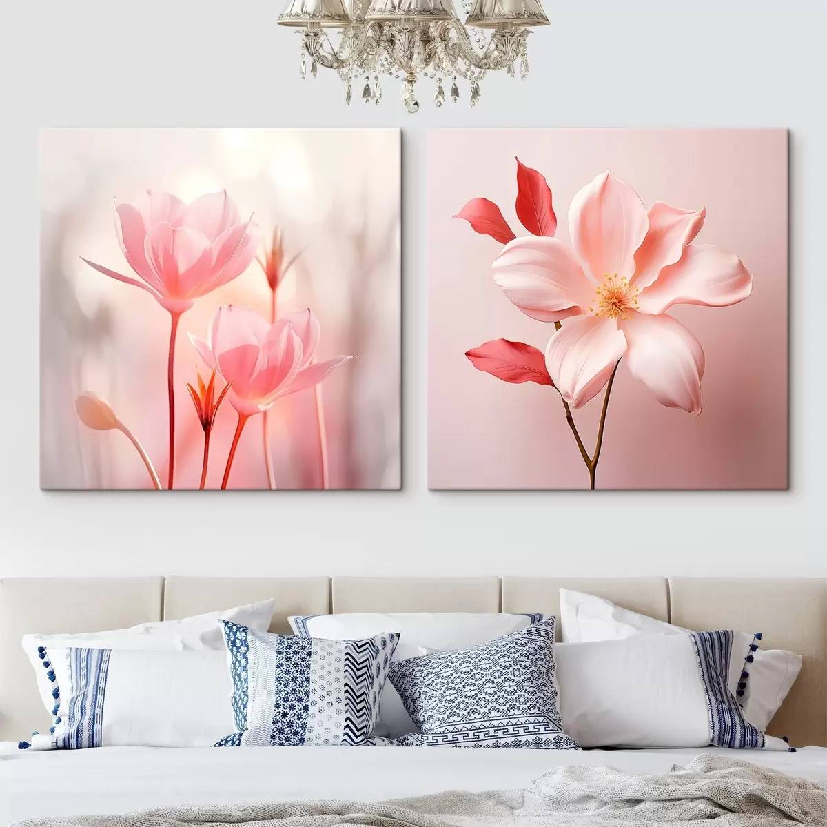 Tableau Composition florale rose dans un style moderne m00708