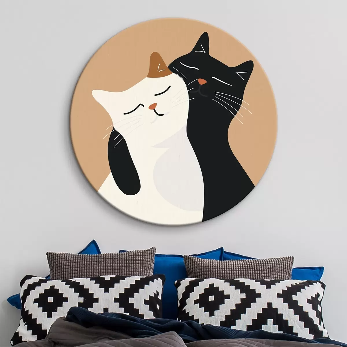 Tableaux rondes Duo de chats r46043