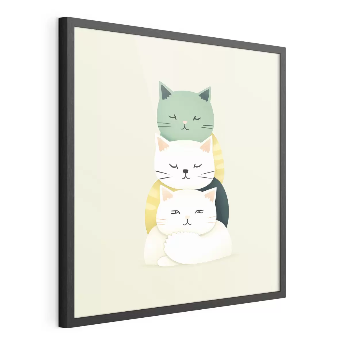 Poster Composition de trois chats dans un style animé f45734