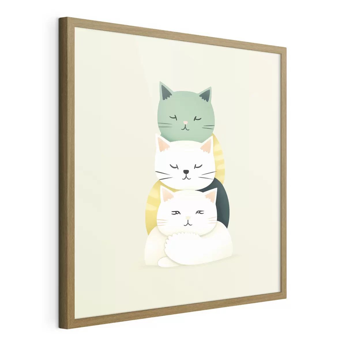 Poster Composition de trois chats dans un style animé f45734