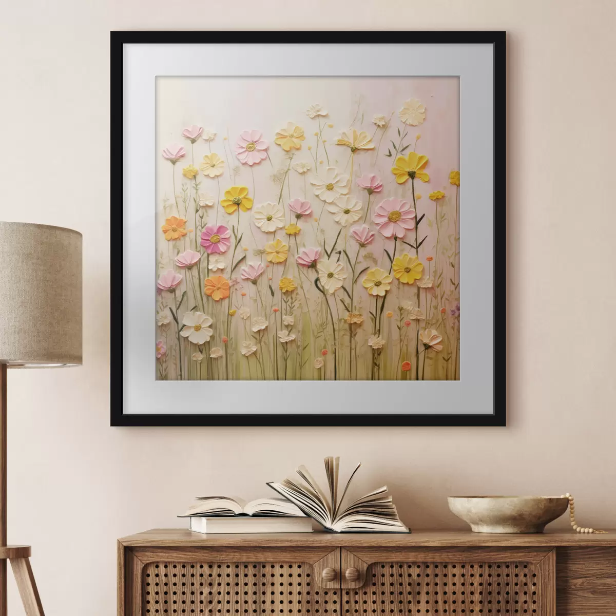 Poster Champ de fleurs en peinture à l'huile f45739