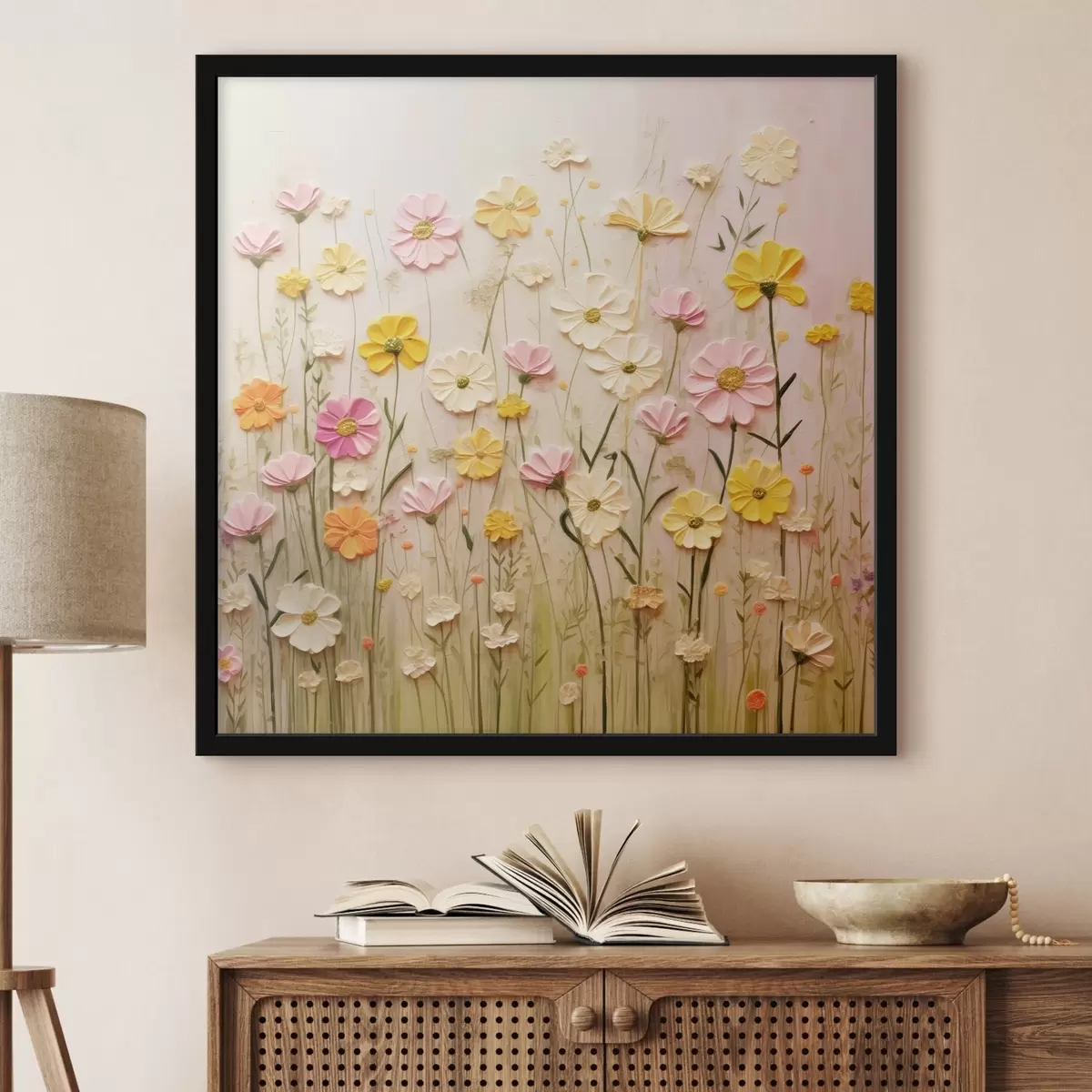 Poster Champ de fleurs en peinture à l'huile f45739