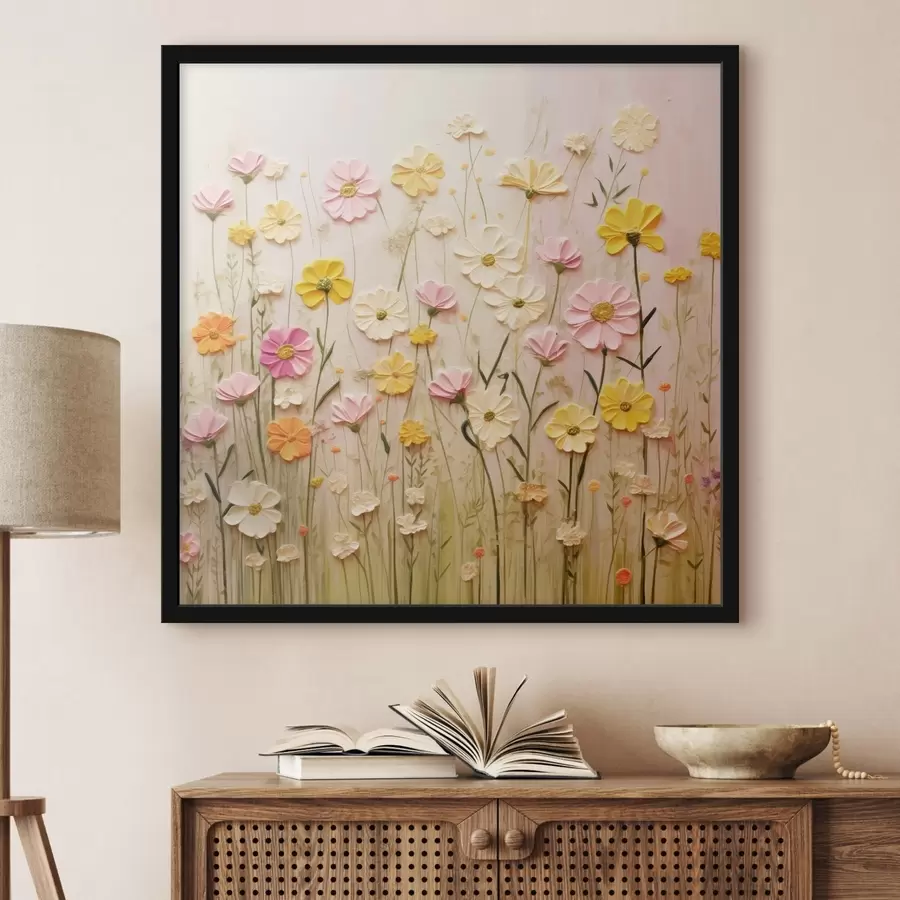 Papier peint Champ de fleurs en peinture à l'huile f45739