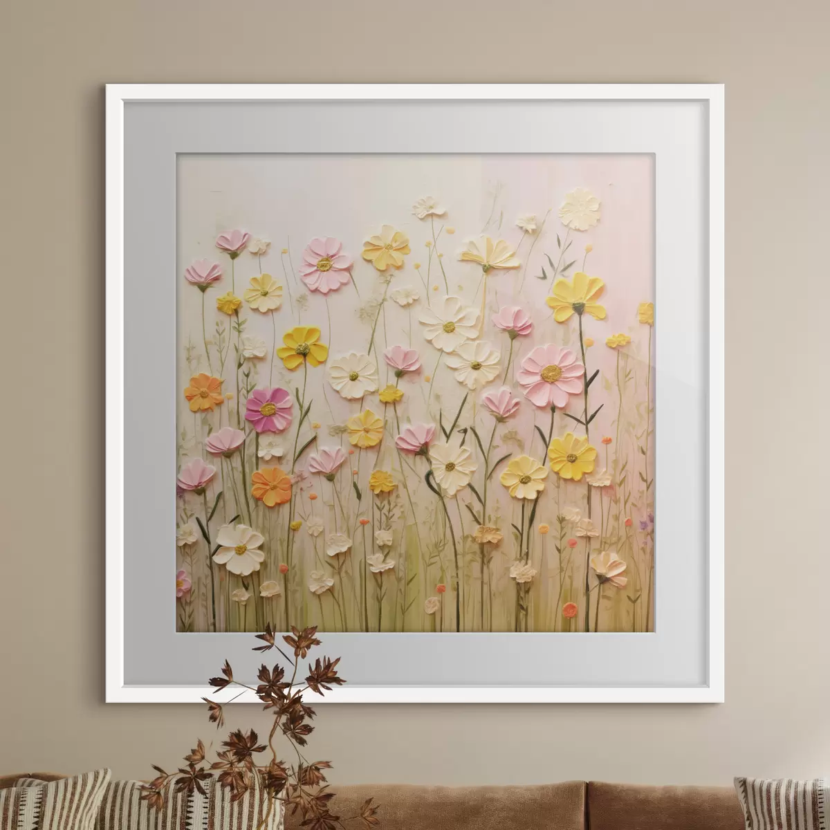 Poster Champ de fleurs en peinture à l'huile f45739