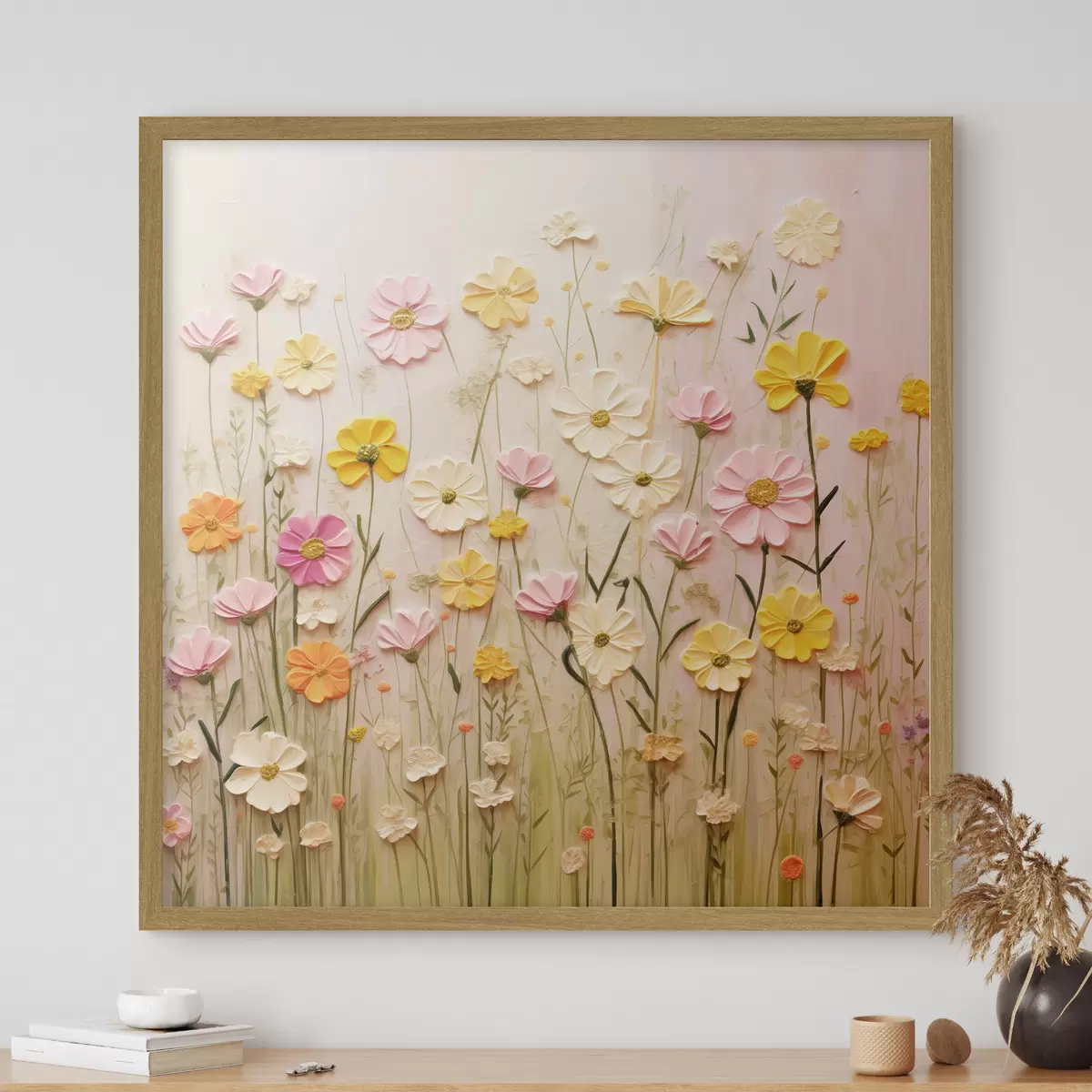 Poster Champ de fleurs en peinture à l'huile f45739