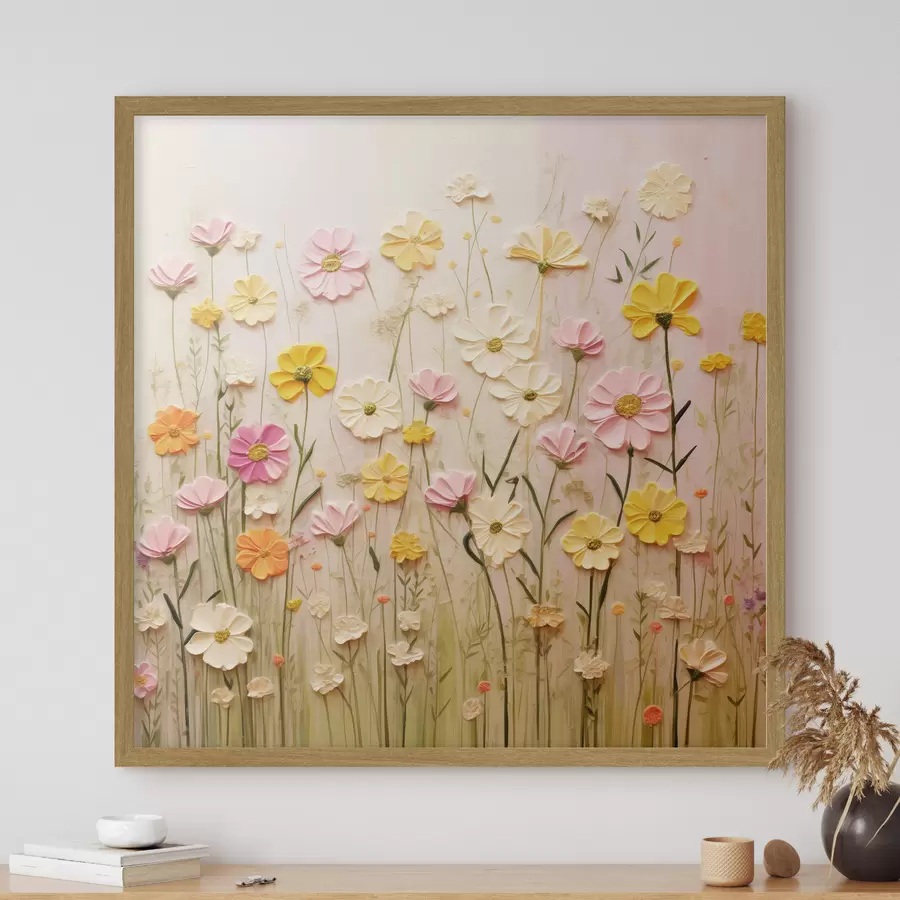 Papier peint Champ de fleurs en peinture à l'huile f45739