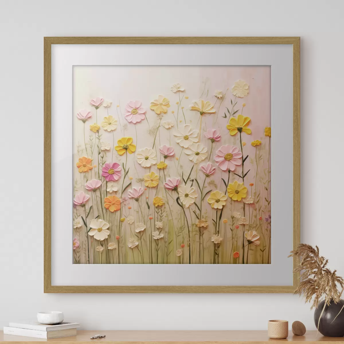 Poster Champ de fleurs en peinture à l'huile f45739