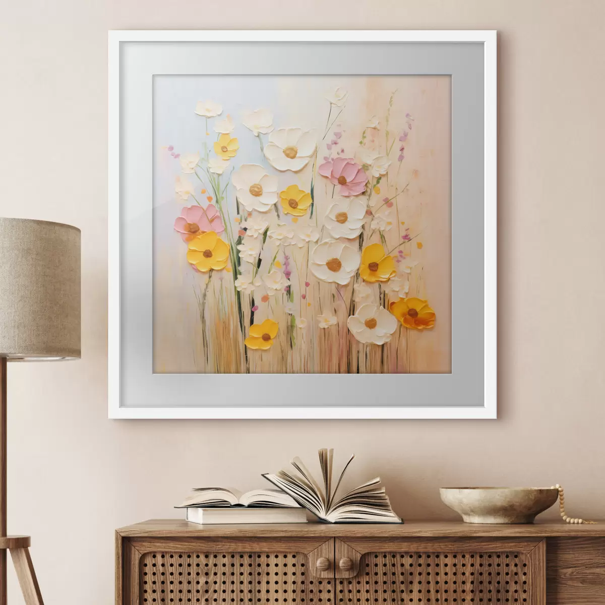Poster Abstraction printanière avec des éléments picturaux f45740