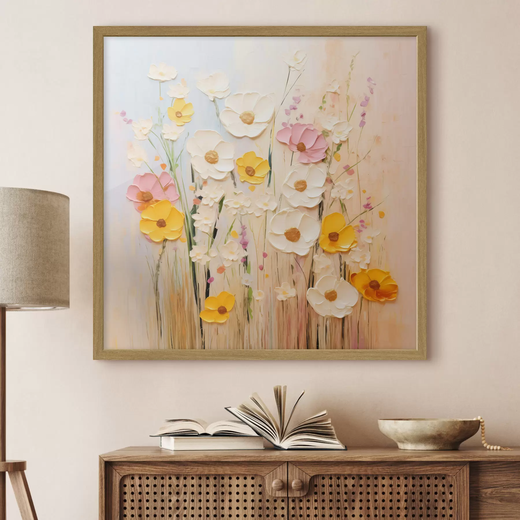 Papier peint Abstraction printanière avec des éléments picturaux f45740