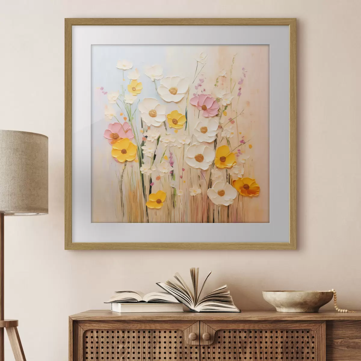 Poster Abstraction printanière avec des éléments picturaux f45740