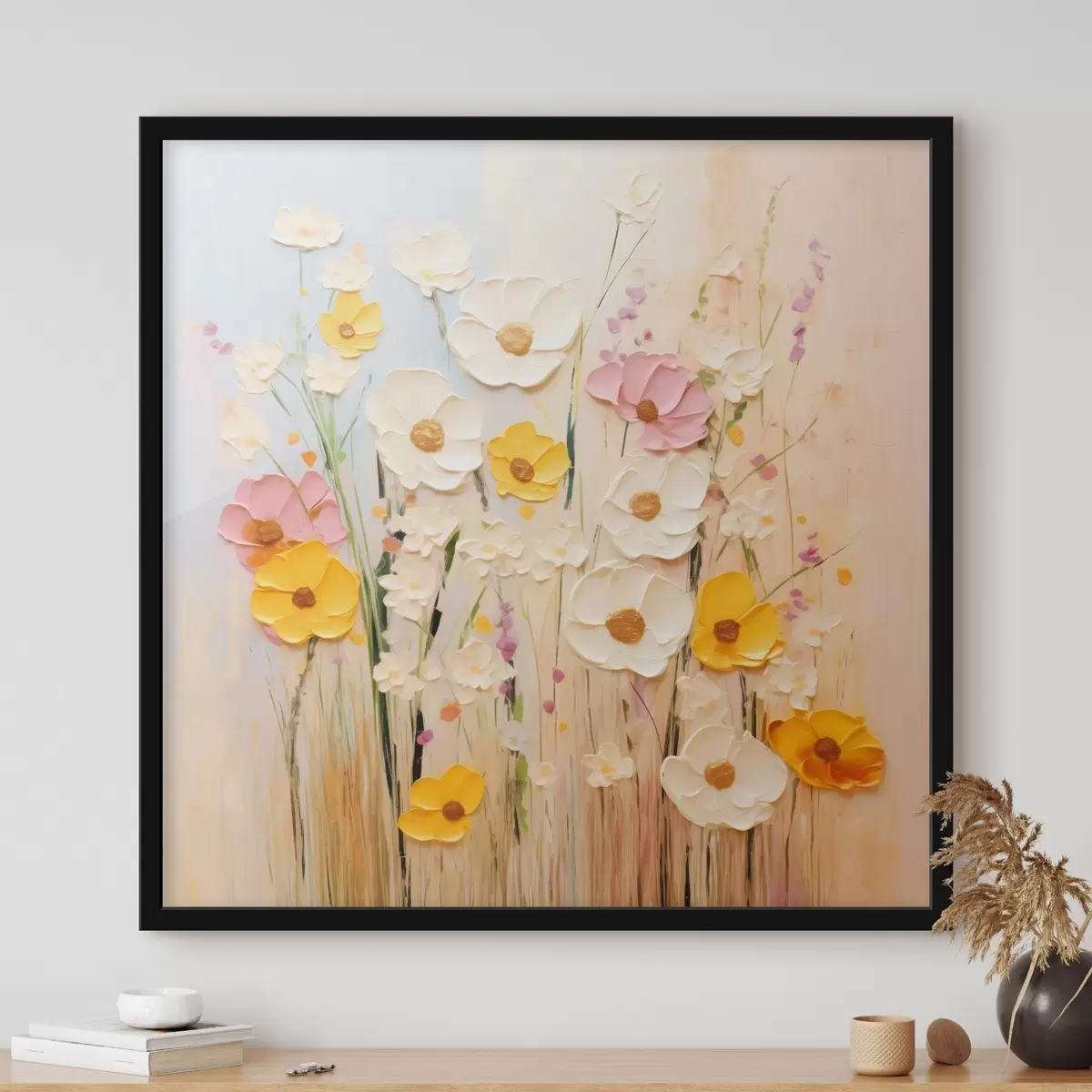 Poster Abstraction printanière avec des éléments picturaux f45740