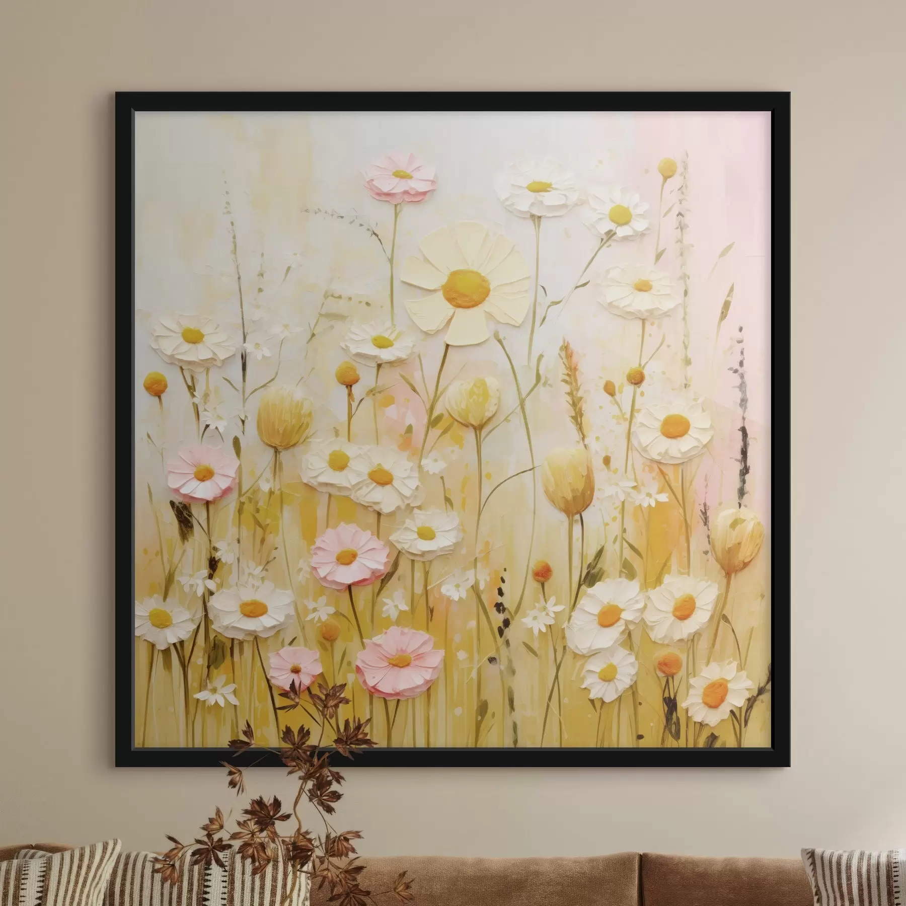 Papier peint Fleurs des champs peintes à l'huile f45741