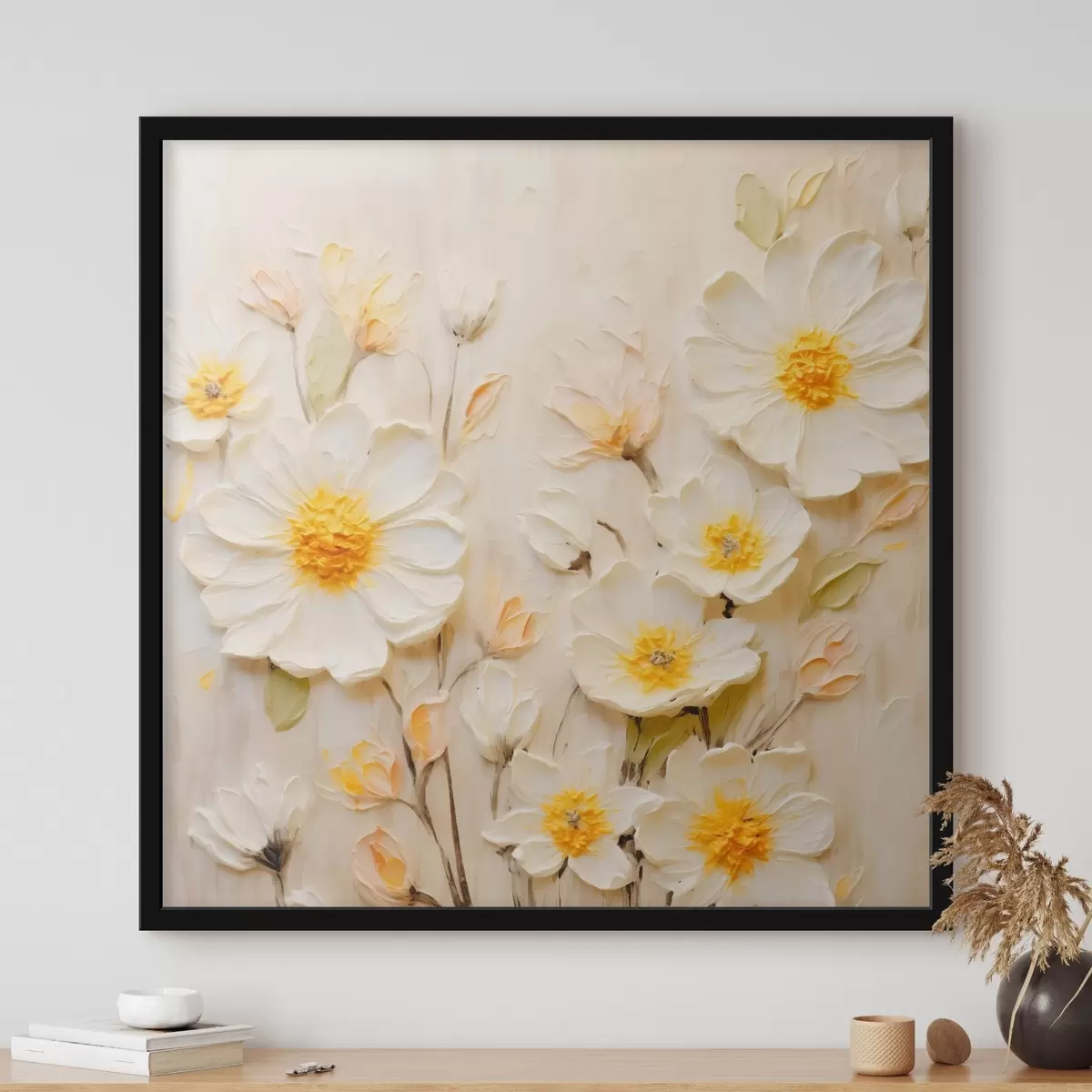 Poster Fleurs aux tons pastel dans un style peinture à l'huile f45742