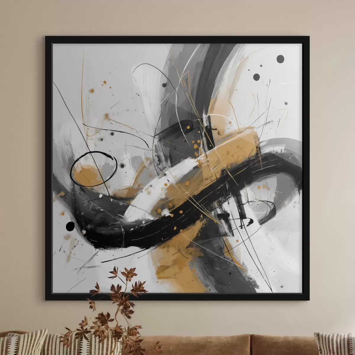 Poster Écho graphique dans le style abstrait moderne f45848