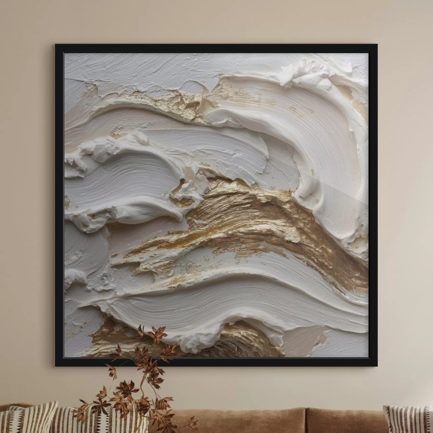Papier peint Vague de forme dans un style d'abstraction volumétrique f45853