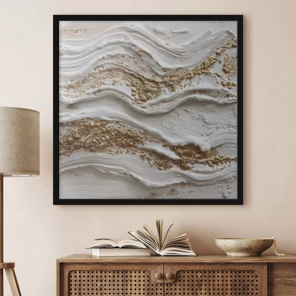 Poster Vagues de relief dans un style abstrait texturé f45854