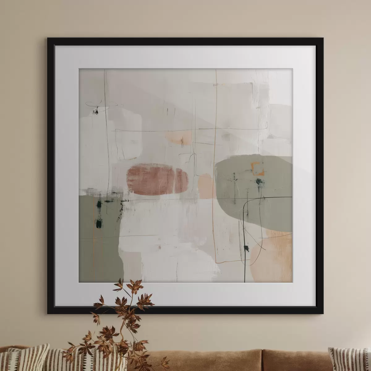 Poster Composition abstraite dans des tons pastel f45859