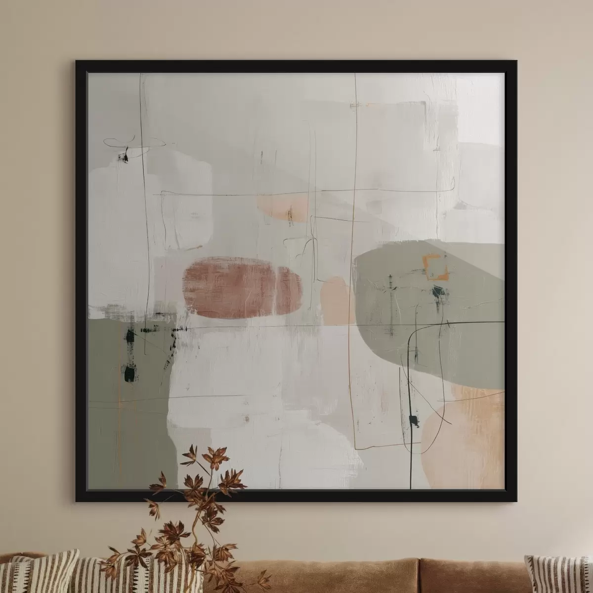 Poster Composition abstraite dans des tons pastel f45859