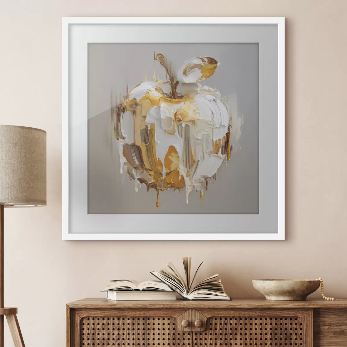 Poster Pomme avec effet de peinture fondue f45862