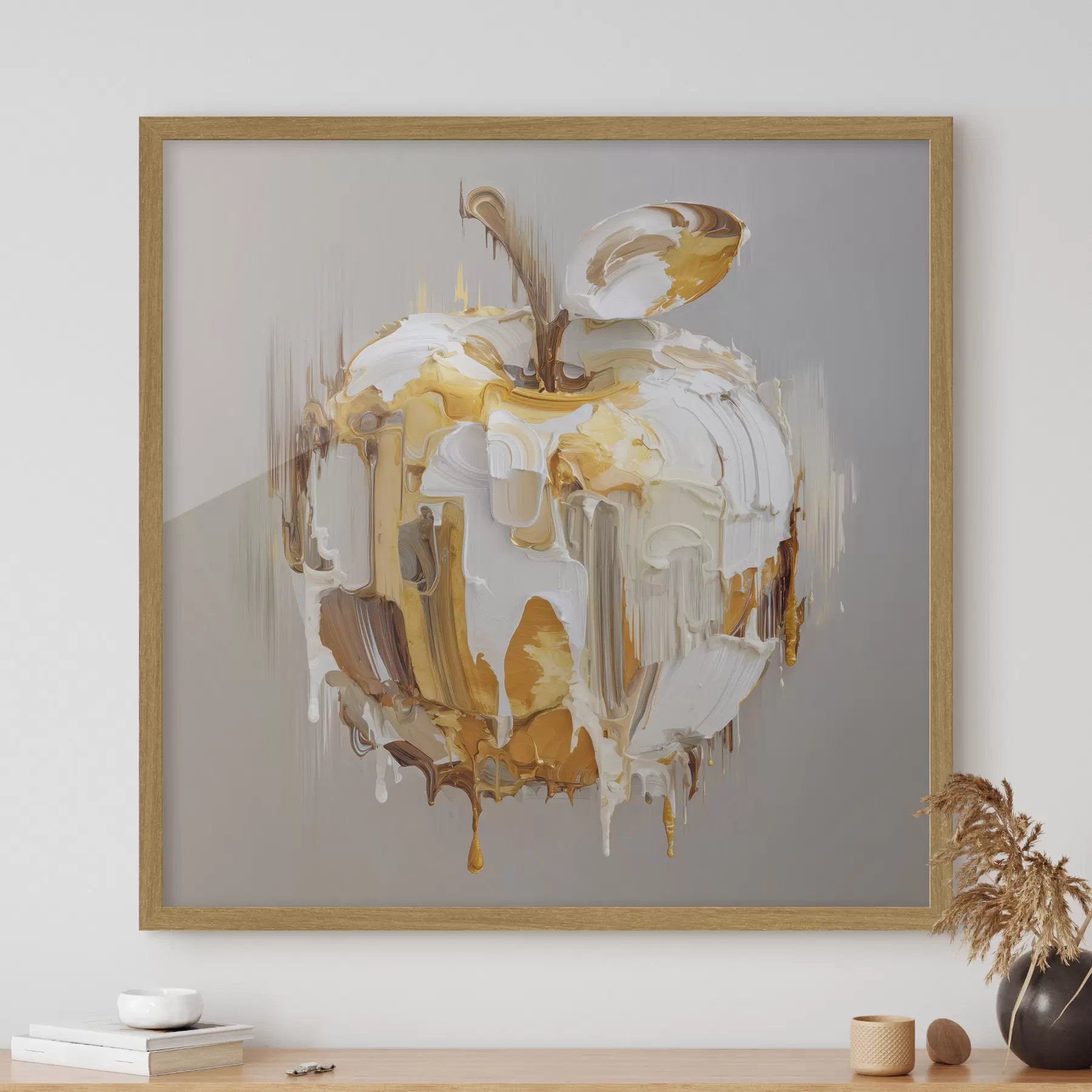 Papier peint Pomme avec effet de peinture fondue f45862
