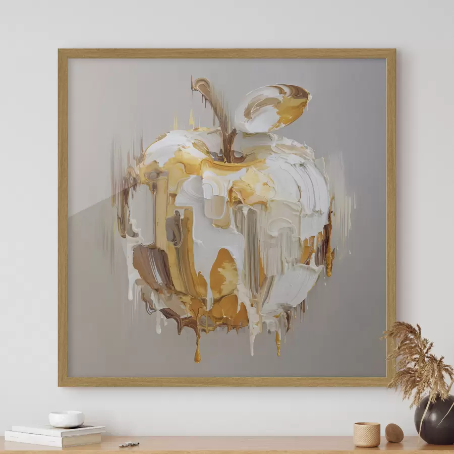 Papier peint Pomme avec effet de peinture fondue f45862