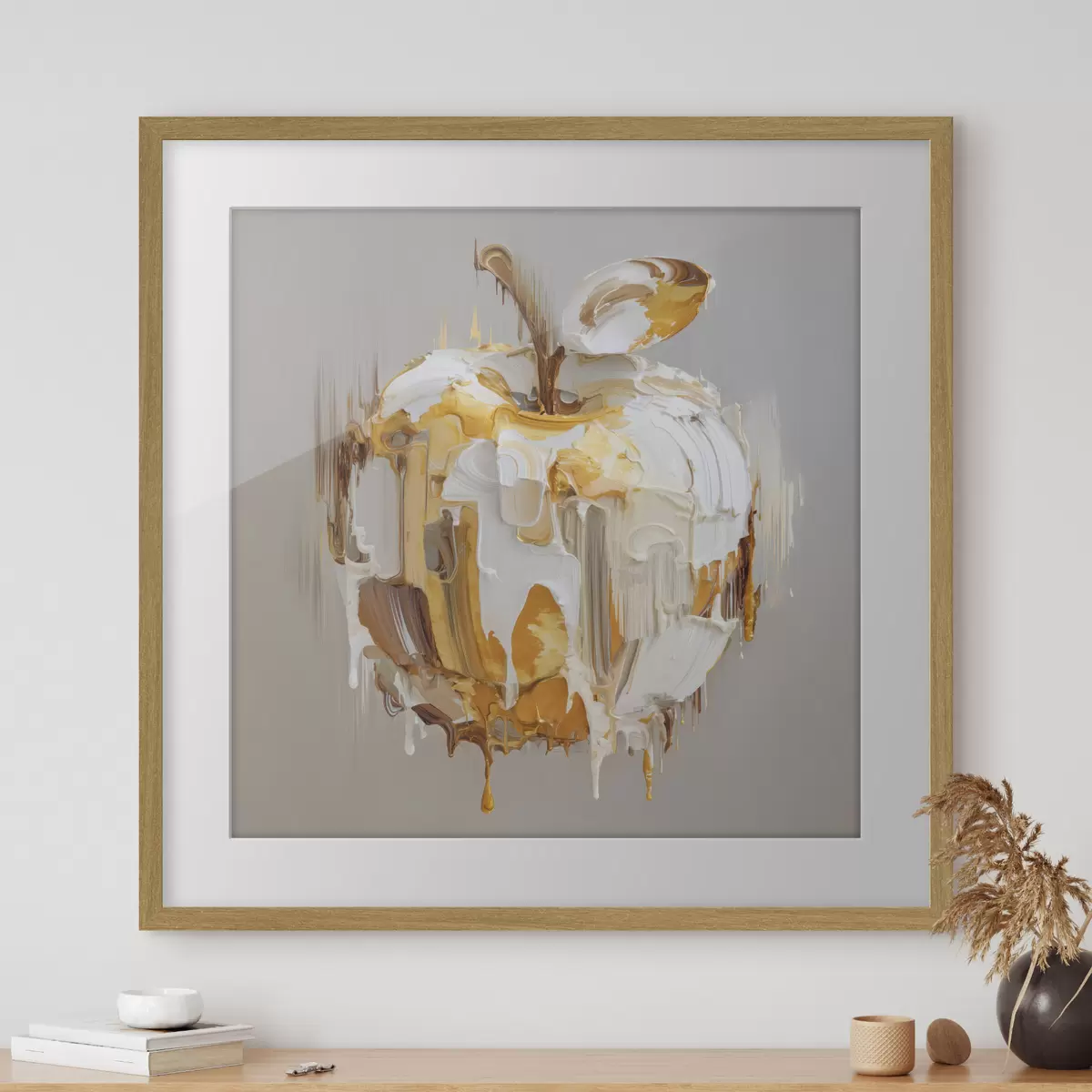 Poster Pomme avec effet de peinture fondue f45862