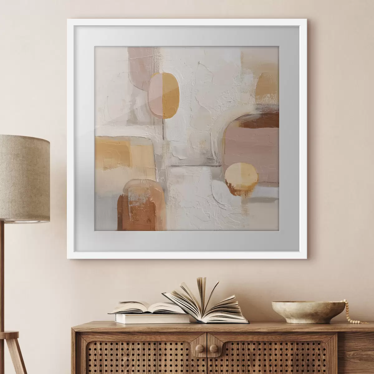 Poster Minimalisme abstrait dans les tons beige-orange f45864