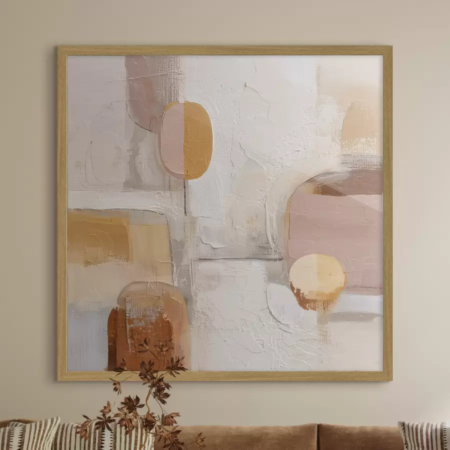 Papier peint Minimalisme abstrait dans les tons beige-orange f45864
