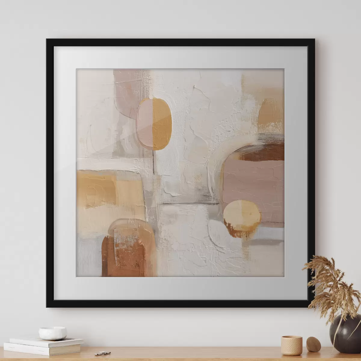 Poster Minimalisme abstrait dans les tons beige-orange f45864