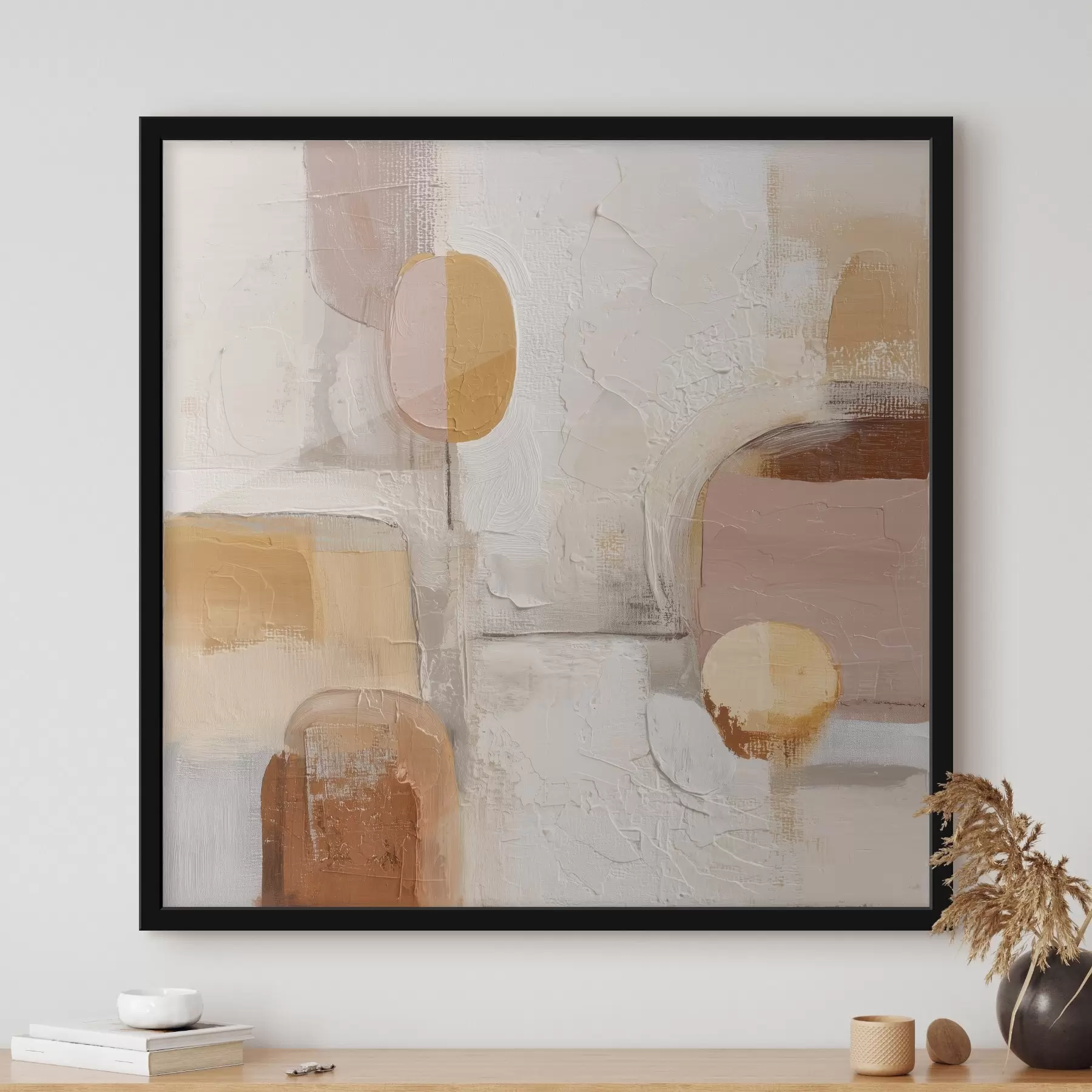 Papier peint Minimalisme abstrait dans les tons beige-orange f45864